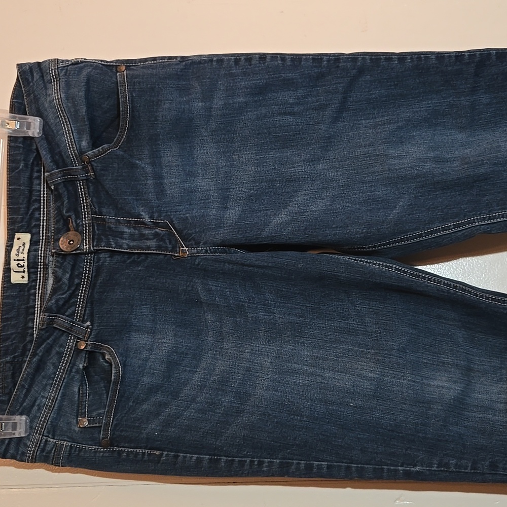 LEI Classic Ashley Trouble Juniors Deep Blue Skinny Jeans Sz 13